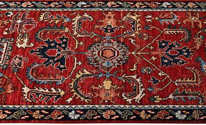 Turkmen weave Afghan runner, 19th century Heriz design, 588x75cm | Rug# 27408