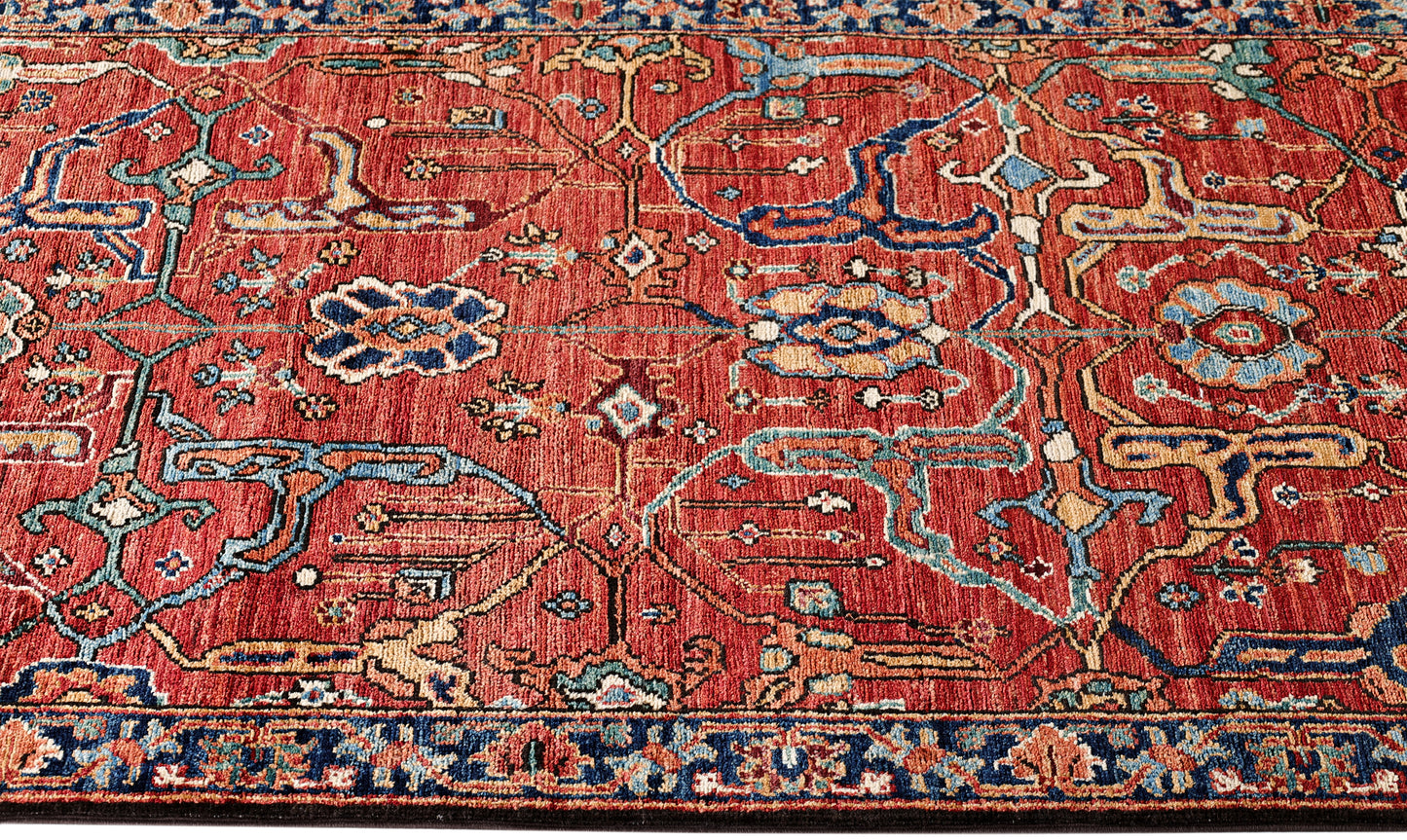 Turkmen weave Afghan, 119th century Heriz design 586x92 cm | Rug# 27411