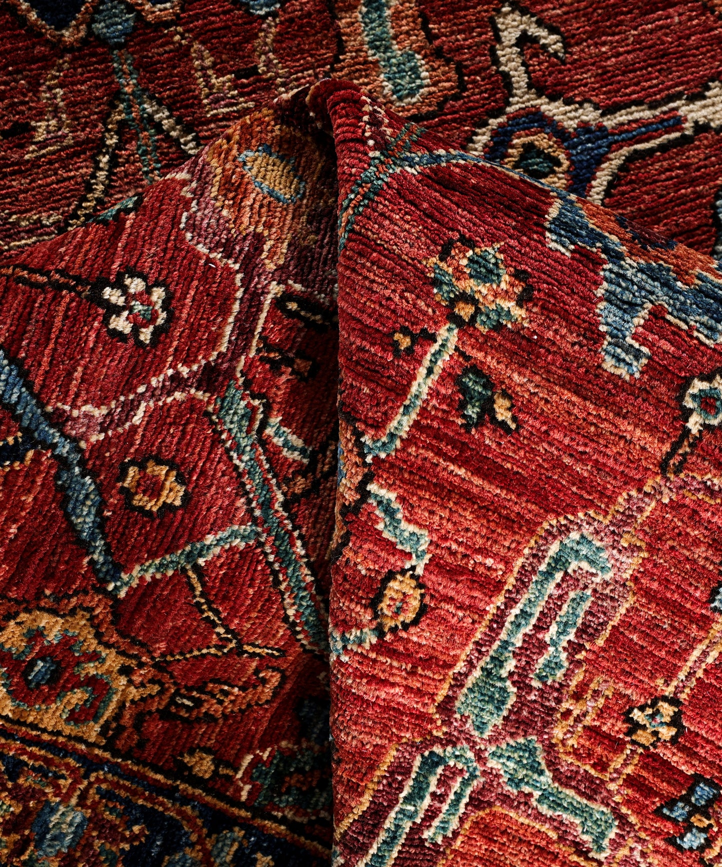 Turkmen weave Afghan, 119th century Heriz design 586x92 cm | Rug# 27411