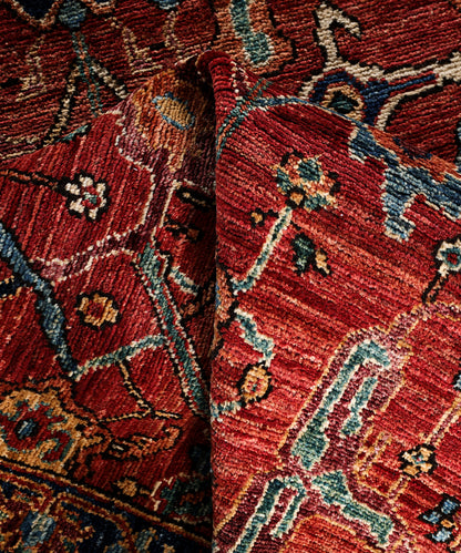 Turkmen weave Afghan, 119th century Heriz design 586x92 cm | Rug# 27411