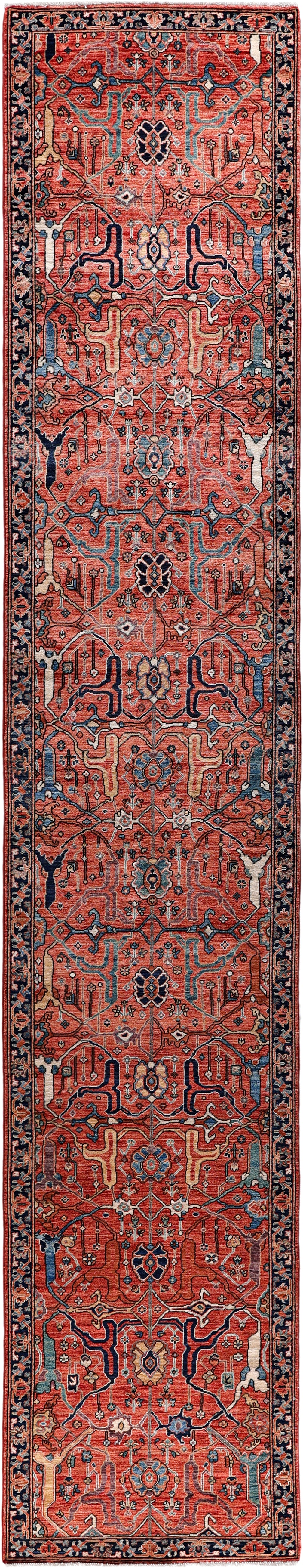 Turkmen weave Afghan, 19th century Heriz design 500x94 cm | Rug# 27412