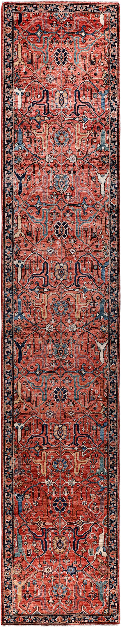 Turkmen weave Afghan, 19th century Heriz design 500x94 cm | Rug# 27412