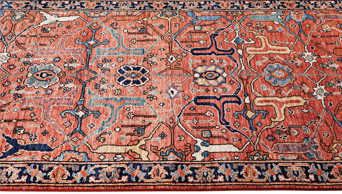 Turkmen weave Afghan, 19th century Heriz design 500x94 cm | Rug# 27412
