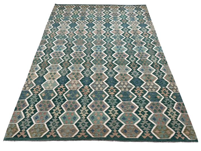 Custom-Made Flatweave kilim, Maimaneh-Afghan 353x250cm | Rug# 27414