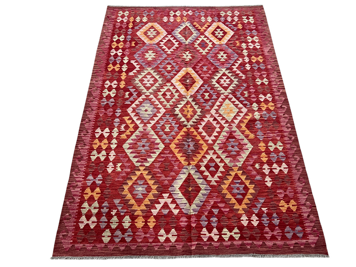Custom-Made Flatweave kilim, Maimaneh-Afghan 240x165cm | Rug# 27425