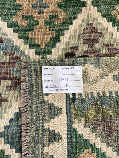 Custom-Made Flatweave kilim, Maimaneh-Afghan 230x167cm | Rug# 27429