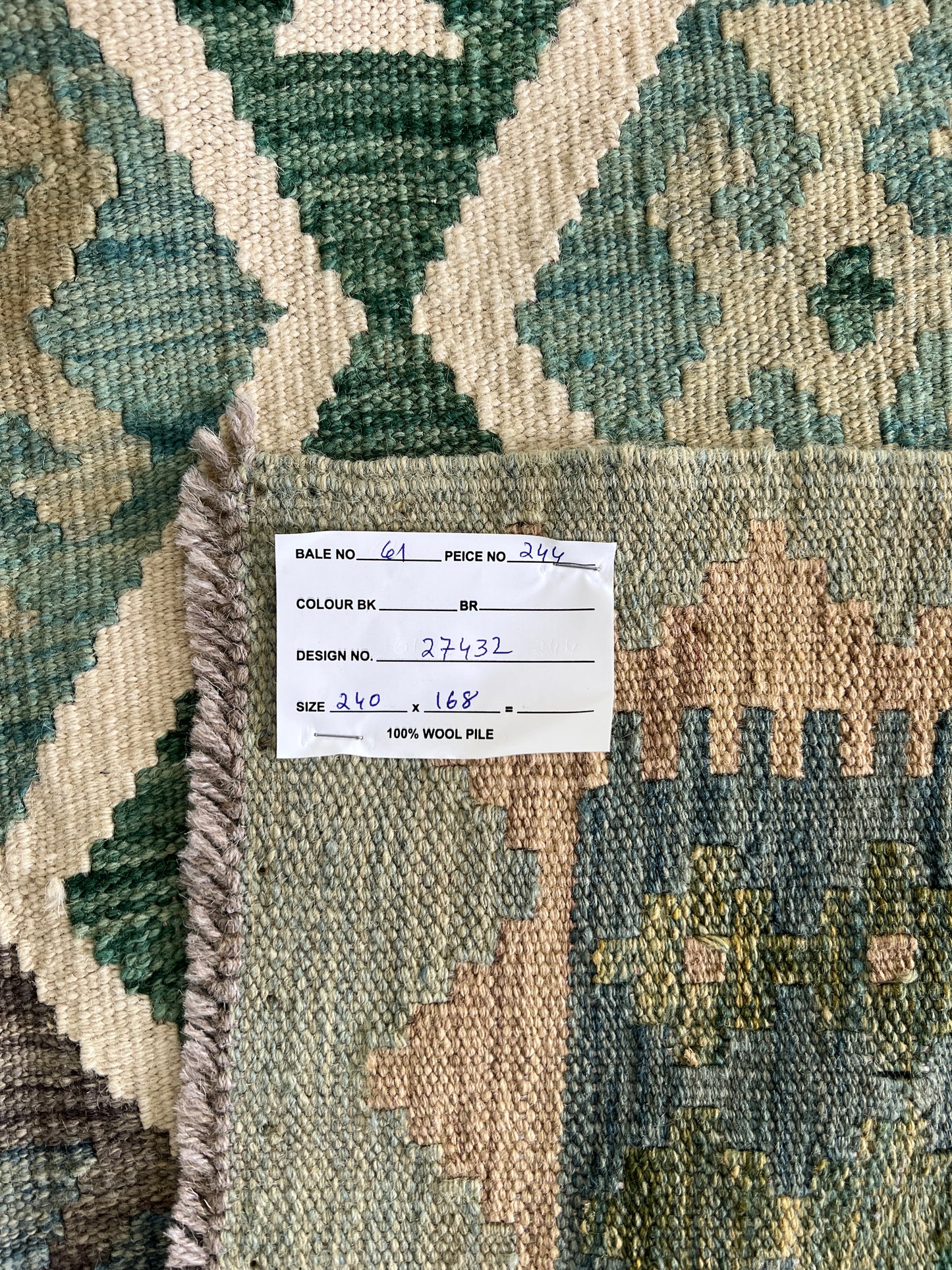 Hand woven kilim, Maimaneh-Afghan 240x168cm | Rug# 27432