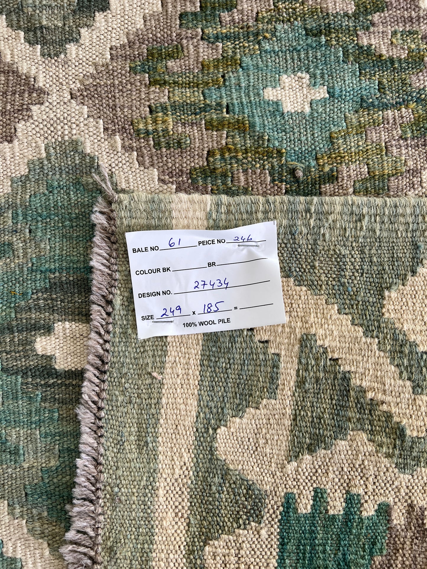 Hand woven kilim, Maimaneh-Afghan 249x185 cm | Rug# 27434