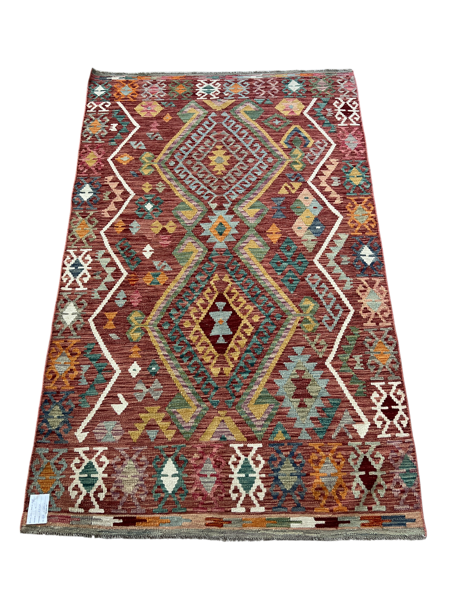 Hand woven flat-weave  kilim, Maimaneh--Afghans 206x130cm| Rug# 27436
