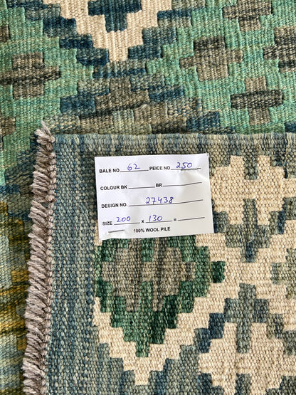 Flatweave kilim, Maimaneh-Afghan 200x130 cm| Rug# 27438