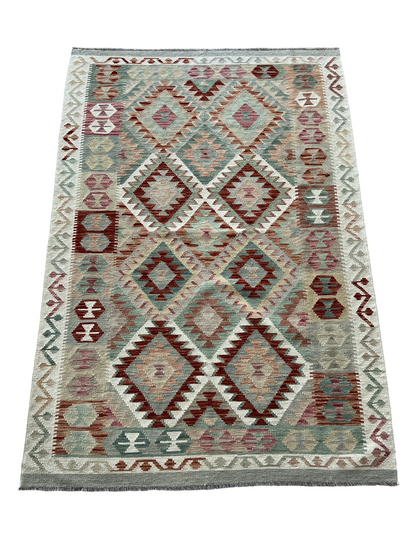 Hand woven flat-weave kilim, Maimaneh-Afghan 190x129 cm | Rug# 27439