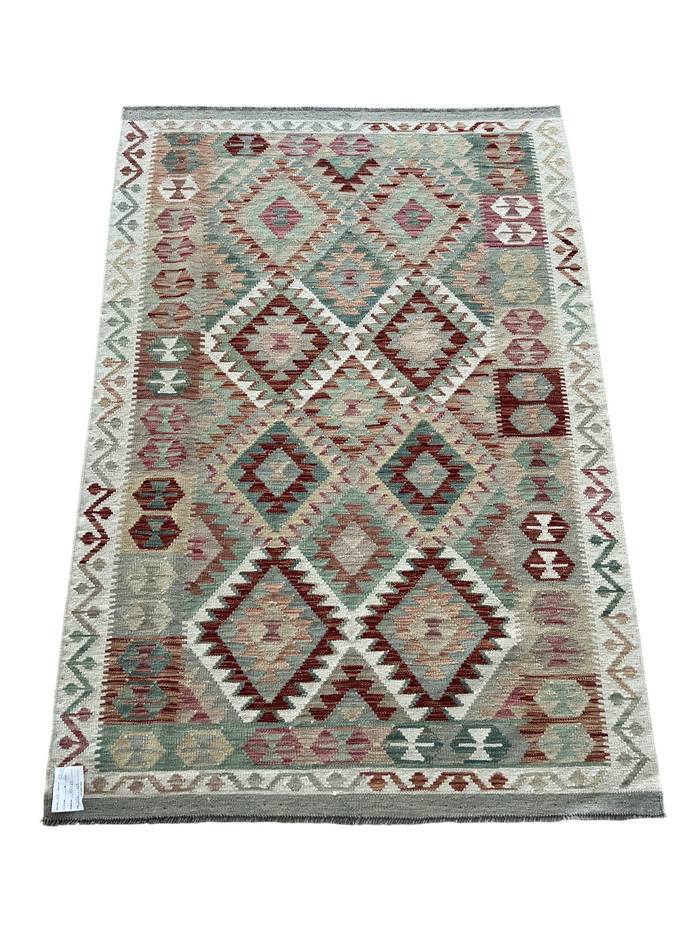 Hand woven flat-weave kilim, Maimaneh-Afghan 190x129 cm | Rug# 27439