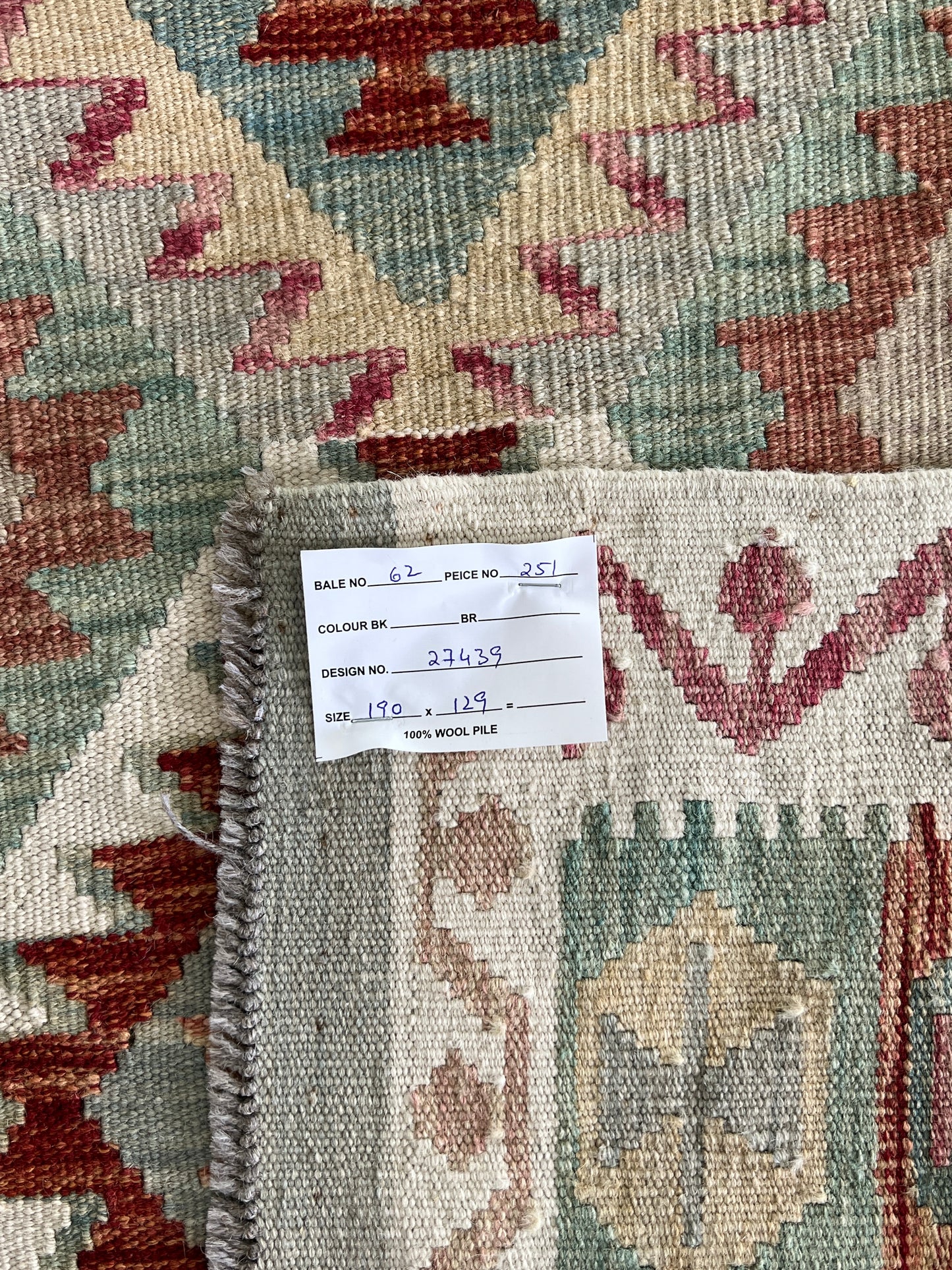 Hand woven flat-weave kilim, Maimaneh-Afghan 190x129 cm | Rug# 27439