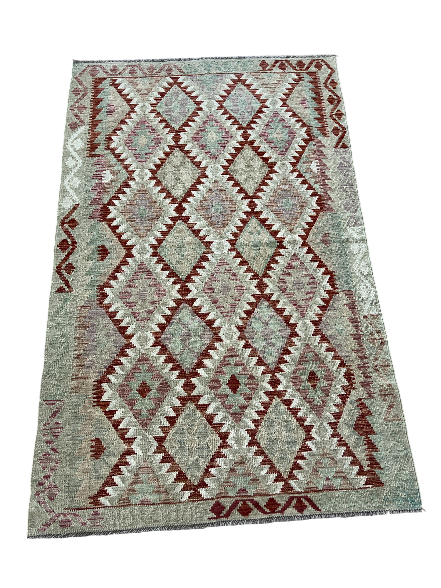 Hand woven flat-weave kilim, Maimaneh-Afghan 195x117 cm| Rug# 27440