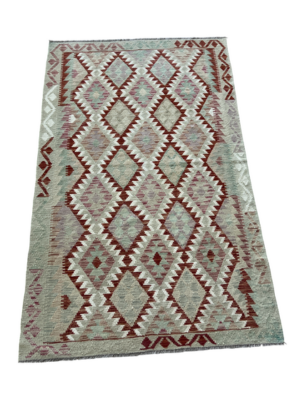 Hand woven flat-weave kilim, Maimaneh-Afghan 195x117 cm| Rug# 27440