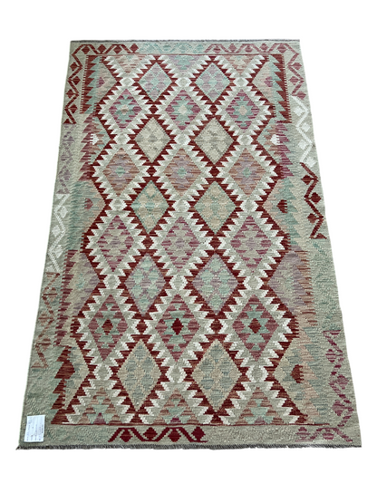 Hand woven flat-weave kilim, Maimaneh-Afghan 195x117 cm| Rug# 27440