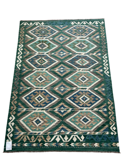 Hand woven flat-weave kilim, Maimaneh-Afghan 189x126 cm | Rug# 27441