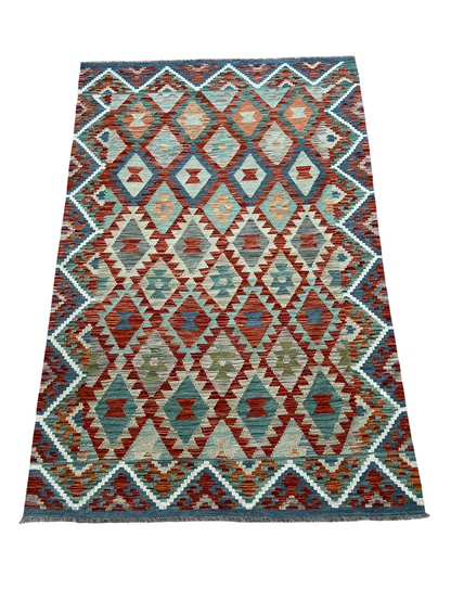 Hand woven flat-weave kilim, Maimaneh-Afghan 194x122 cm | Rug# 27442