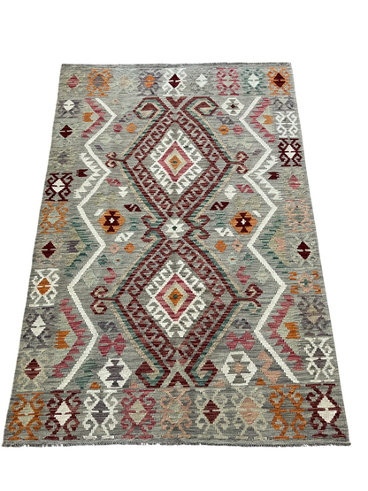 Hand woven flat-weave kilim, Maimaneh-Afghan 197x130cm | Rug# 27443