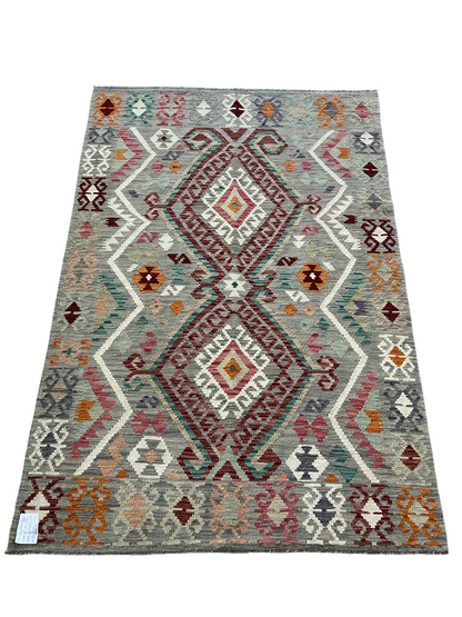 Hand woven flat-weave kilim, Maimaneh-Afghan 197x130cm | Rug# 27443