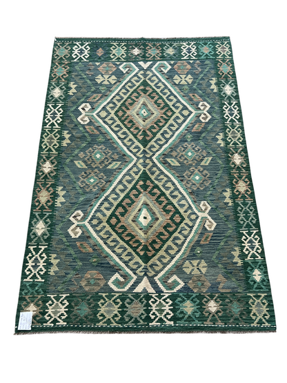 Hand woven flat-weave kilim, Maimaneh-Afghan 203x130 cm | Rug# 27444