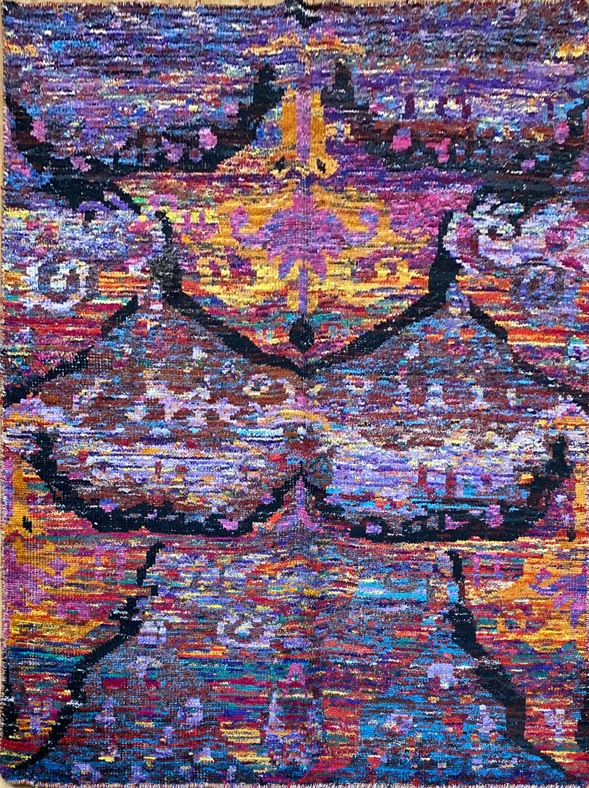 Rare Sari-Silk Abstract Designer Rug 230x160 cm | Rug# 30145