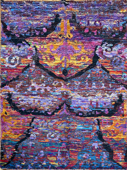 Rare Sari-Silk Abstract Designer Rug 230x160 cm | Rug# 30145