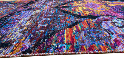 Rare Sari-Silk Abstract Designer Rug 230x160 cm | Rug# 30145