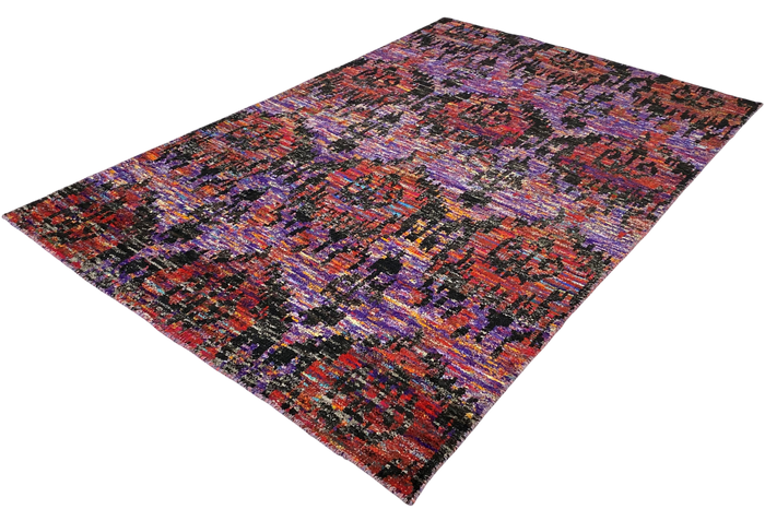 Hand-Knotted Recycled Sari Silk Ikat Rug 230x160 cm | Rug# 30151