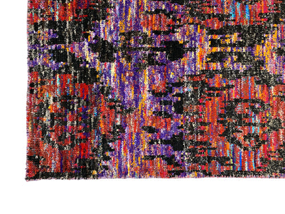 Hand-Knotted Recycled Sari Silk Ikat Rug 230x160 cm | Rug# 30151