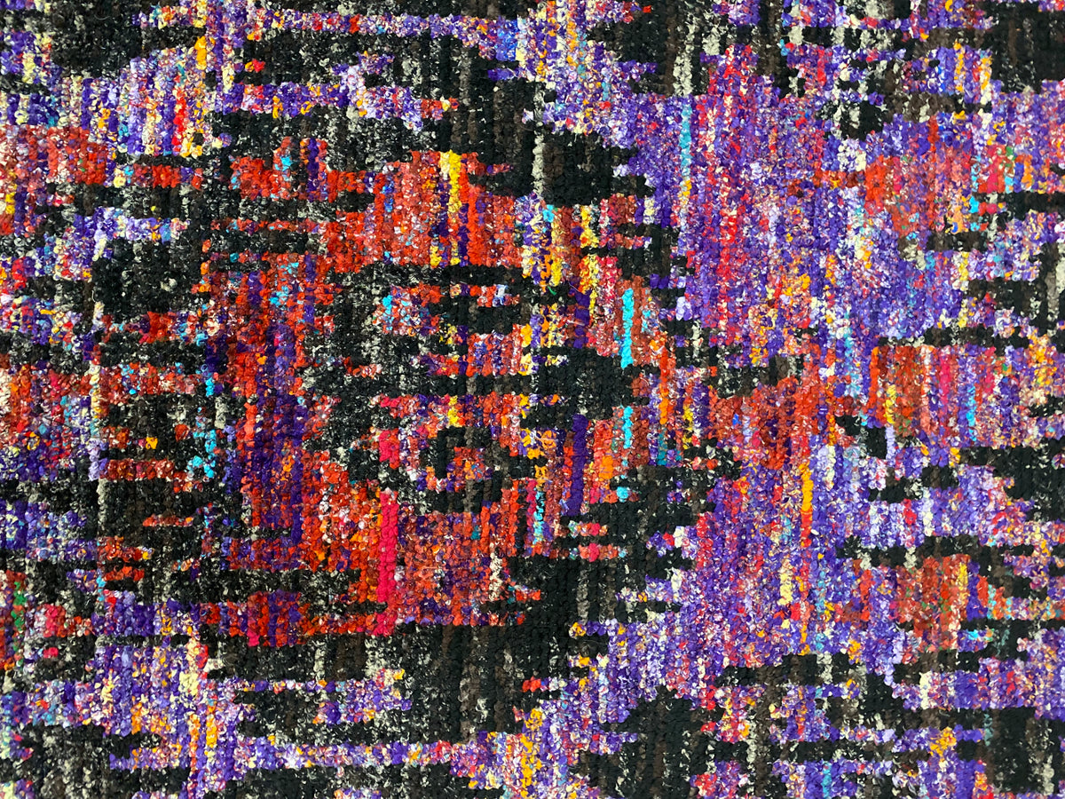 Hand-Knotted Recycled Sari Silk Ikat Rug 230x160 cm | Rug# 30151