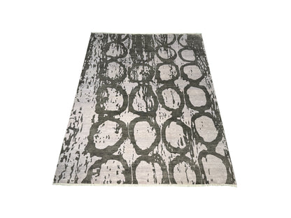 Hand knotted Modern Abstract Art-Silk Carpet 365x275cm | Rug# 30210