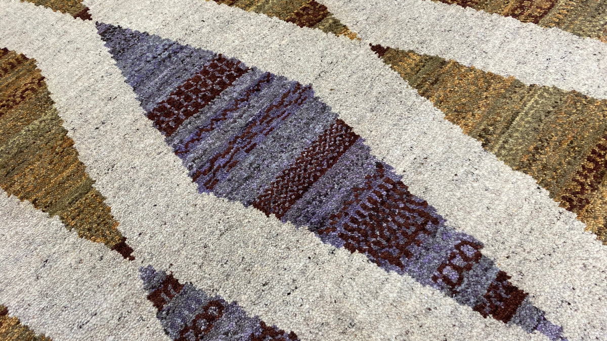 Custom-Made Mid-Century Scandinavian Designer Rug – 398x308 cm | Rug#30389