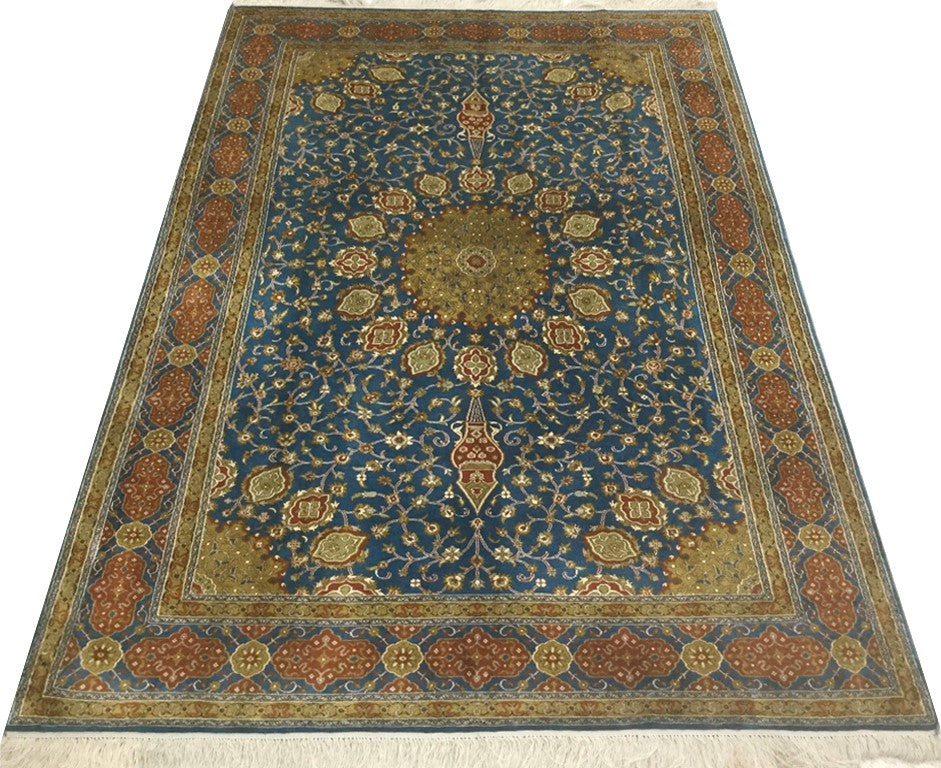 Superfine Srinagar Pure-Silk Carpet  fine weave 26/26  quality 183x125cm | Rug# 30663
