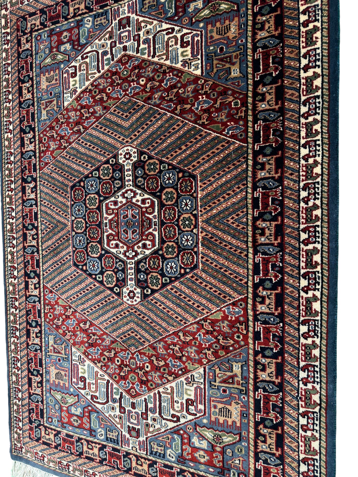 Hand knotted Amritsar in Caucasian design  188x124 cm | Rug# 30679
