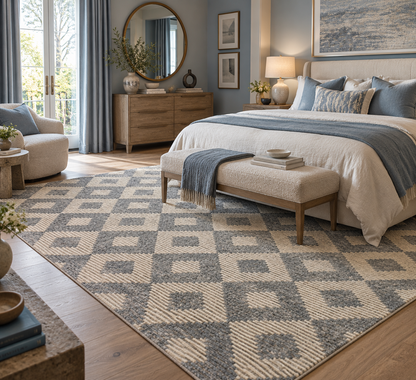 Tibetan Weave Modern Wool & Bamboo-Silk Rug 273x188 cm | Rug# 30694