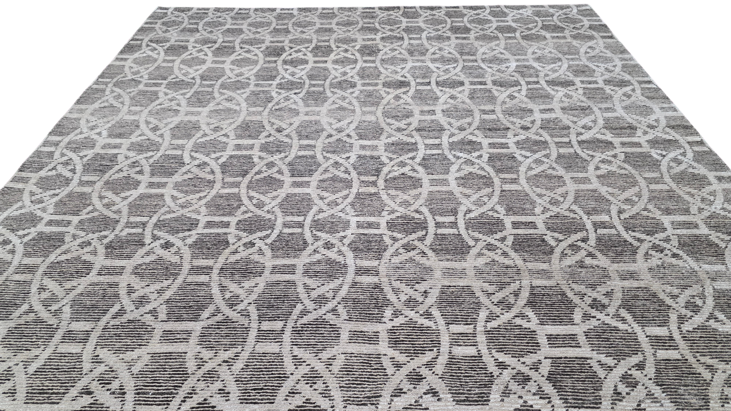 Tibetan Weave Mid-Century Designer Rug 303x243 cm|  Rug# 30701