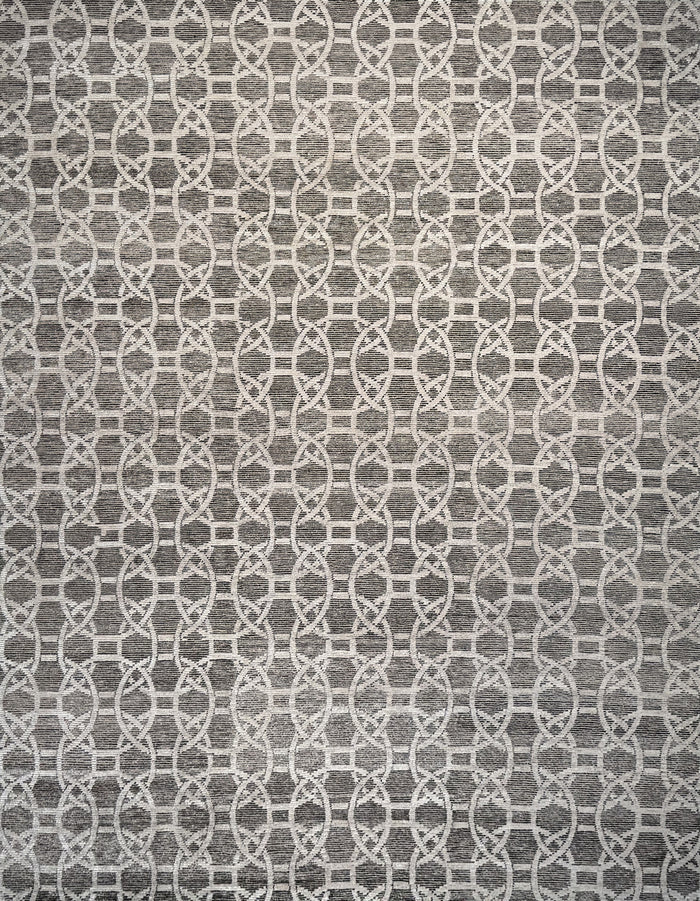 Tibetan weave Indian rug woven in Himalaya wool and Tencel silk 366x275 cm|  Rug# 30703