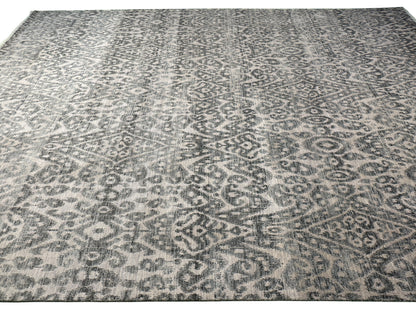 Very fine Agra Modern rug, Ikat design, wool  366x272 cm | Rug# 30739