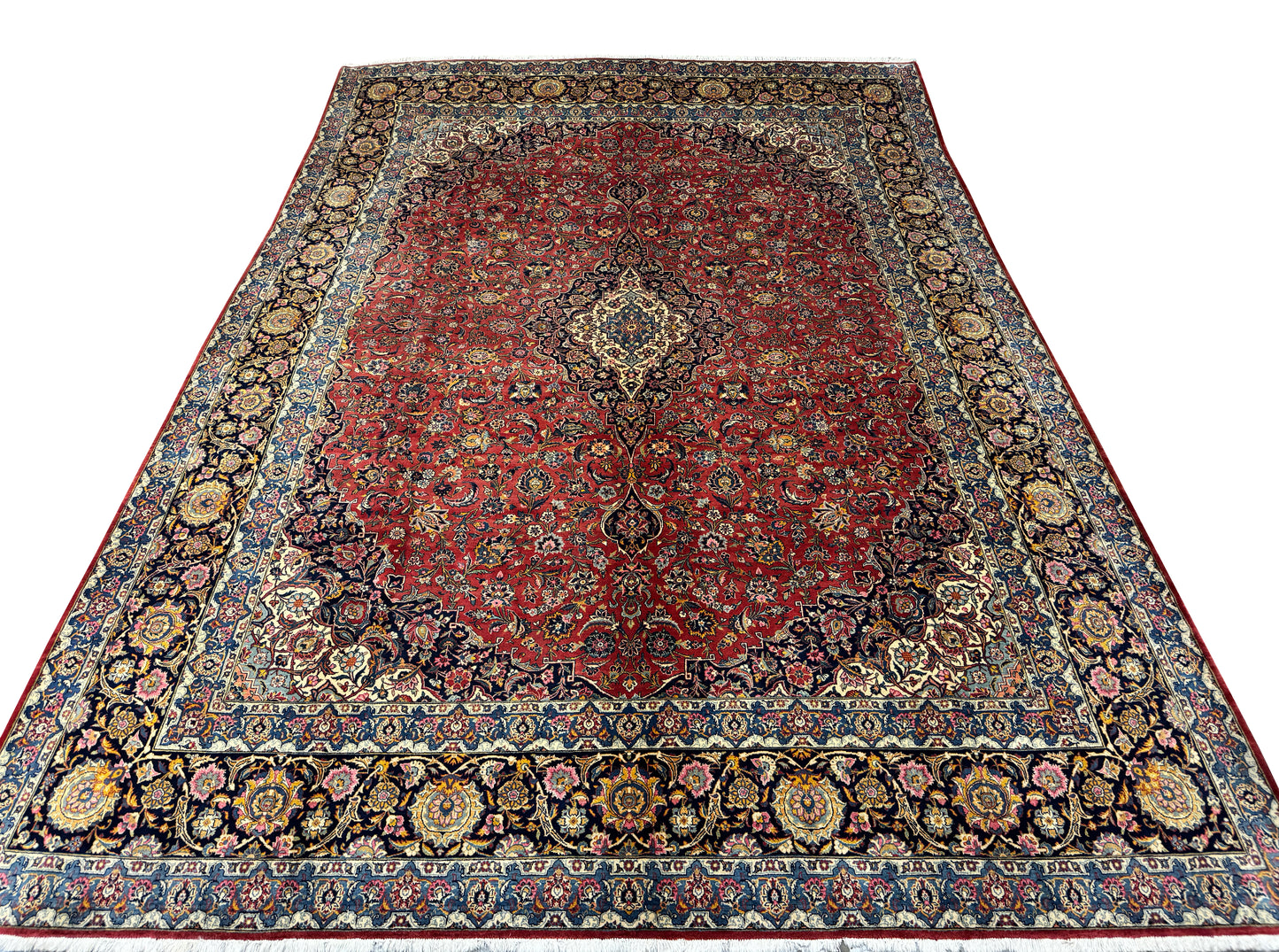 Rare Kashan , circa 1940, vegetable dyes, Persia  460x328 cm | Rug# 3079