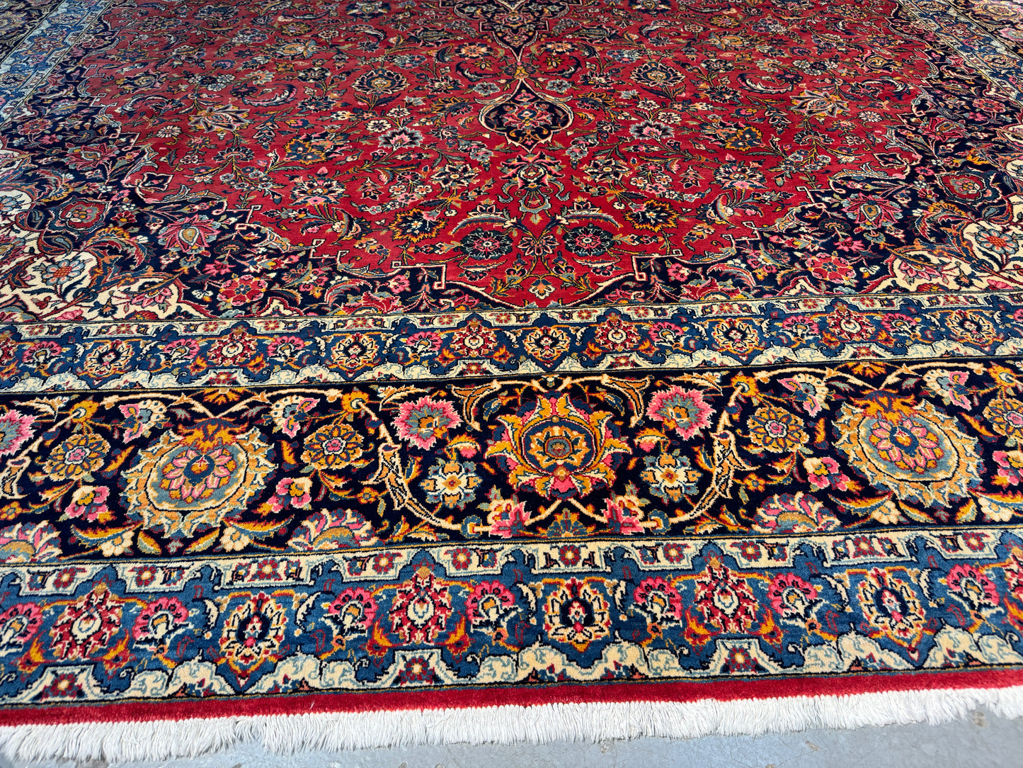 Rare Kashan , circa 1940, vegetable dyes, Persia  460x328 cm | Rug# 3079