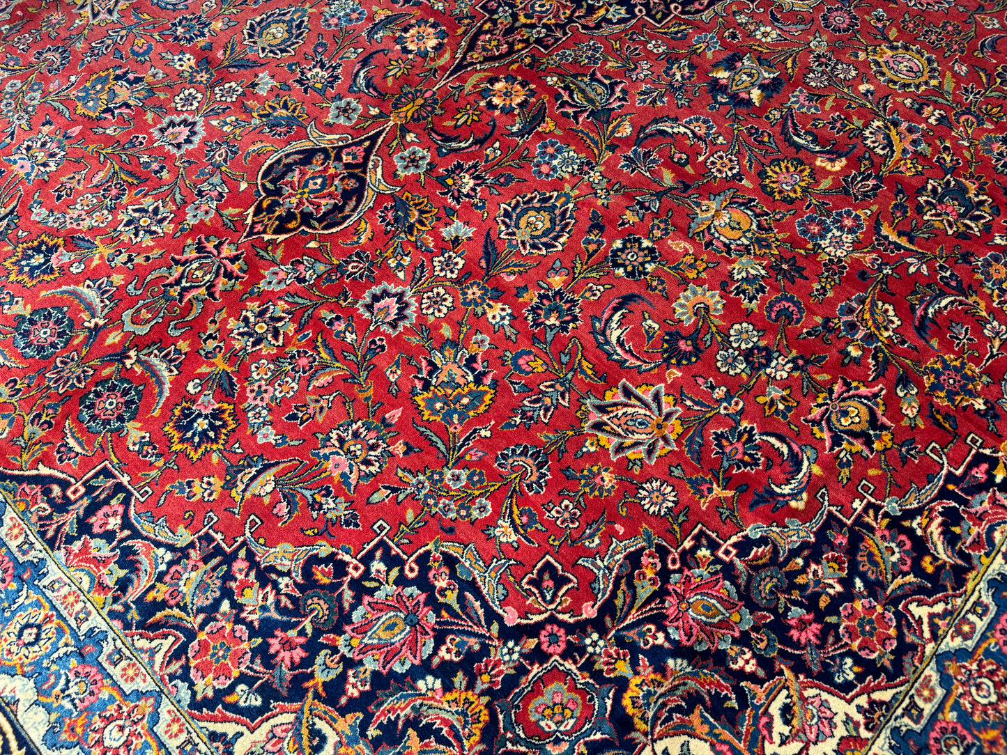 Rare Kashan , circa 1940, vegetable dyes, Persia  460x328 cm | Rug# 3079