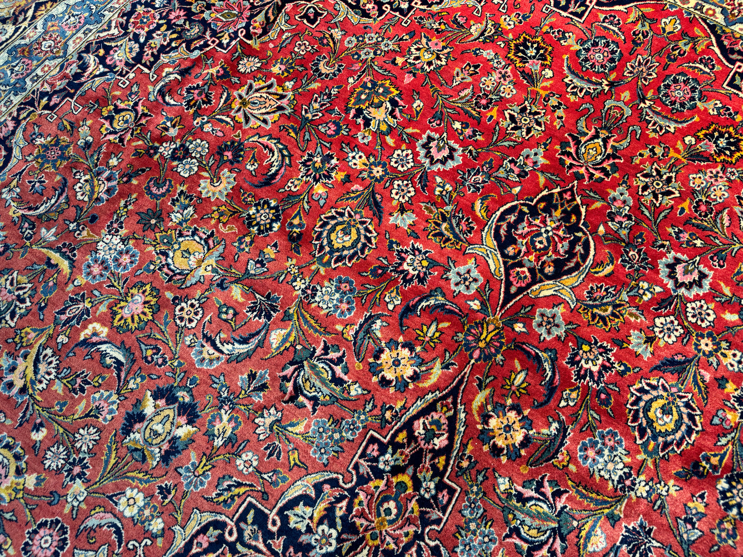 Rare Kashan , circa 1940, vegetable dyes, Persia  460x328 cm | Rug# 3079