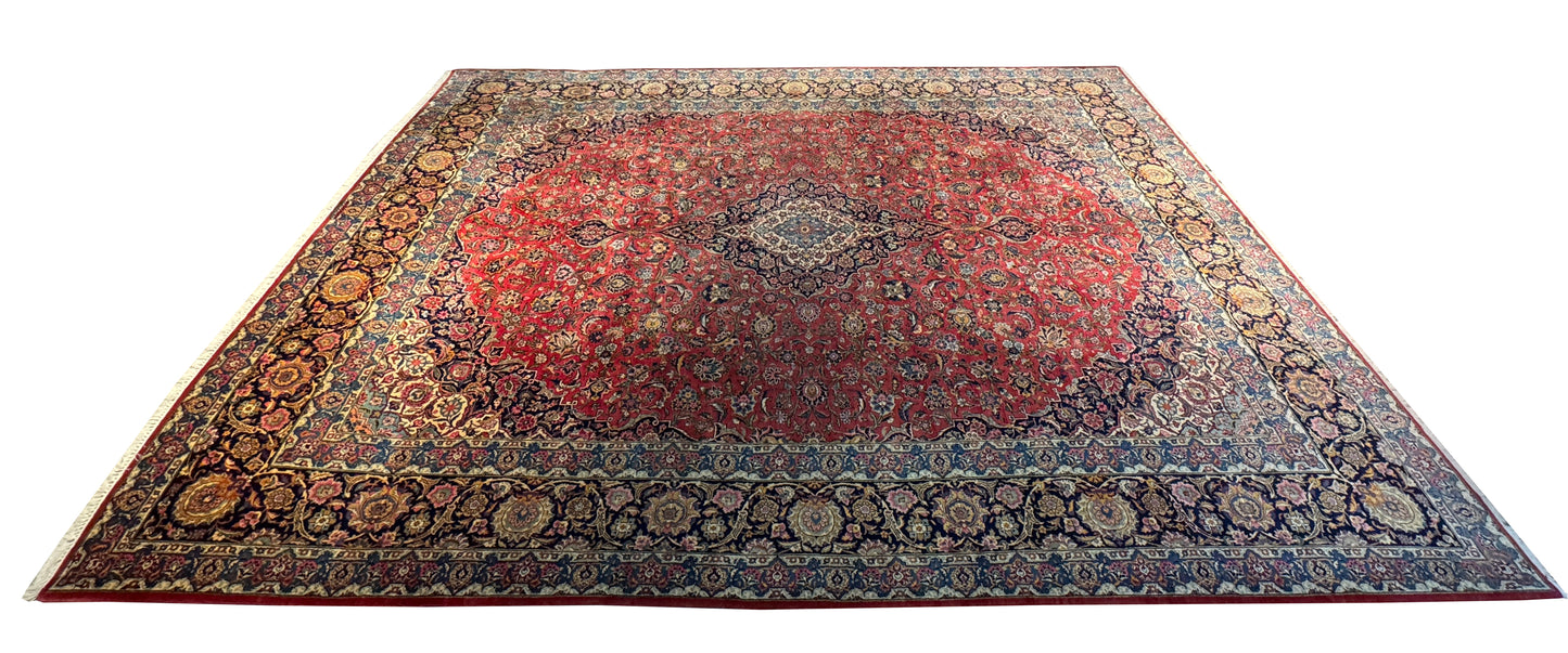 Rare Kashan , circa 1940, vegetable dyes, Persia  460x328 cm | Rug# 3079