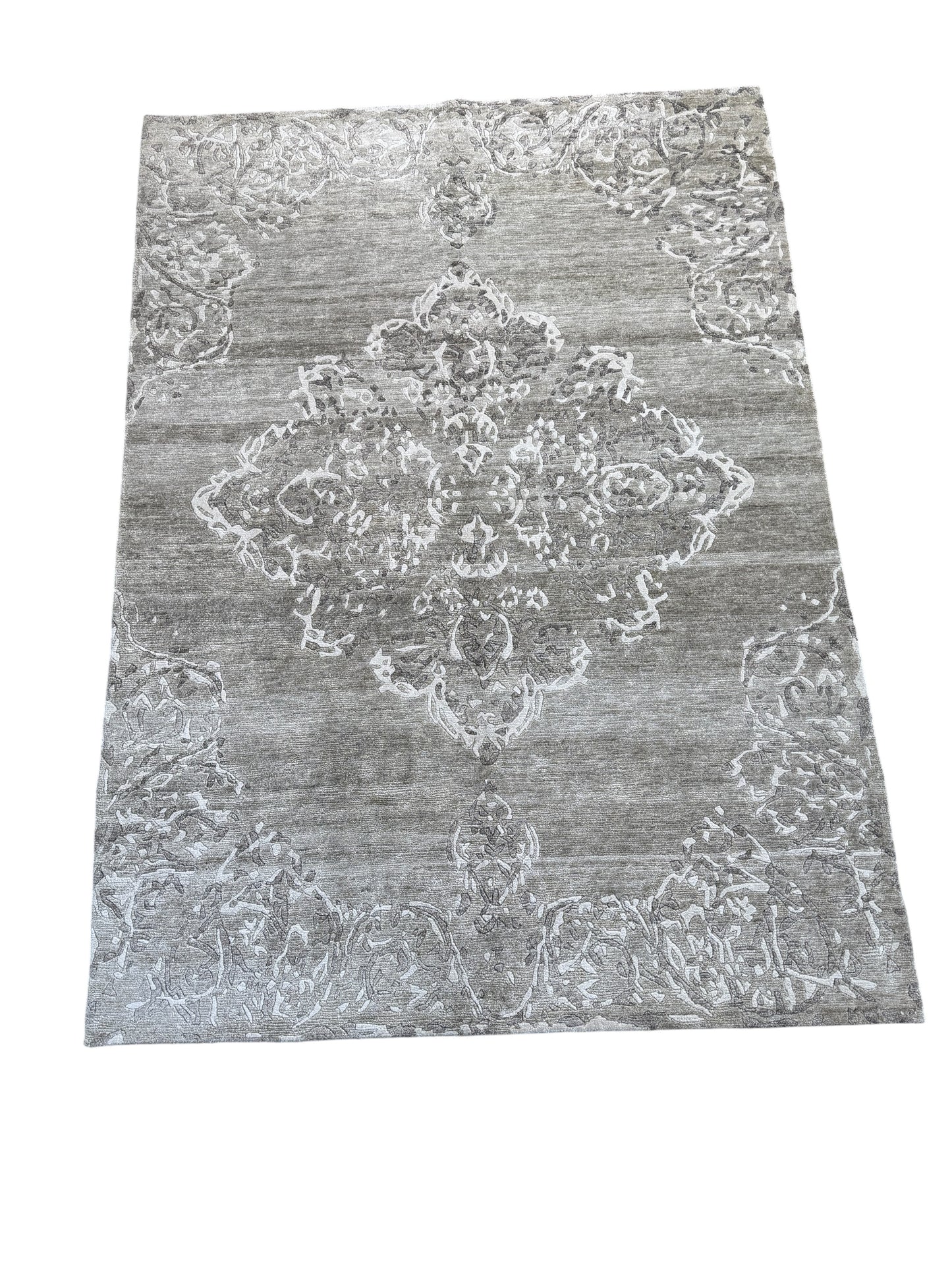 Tibetan weave Transitional design rug  Tencel silk pile  242x173cm | Rug# 30813