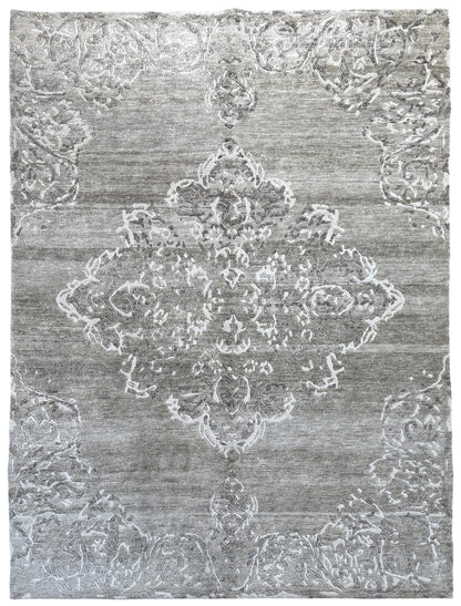 Tibetan weave Transitional design rug  Tencel silk pile  242x173cm | Rug# 30813