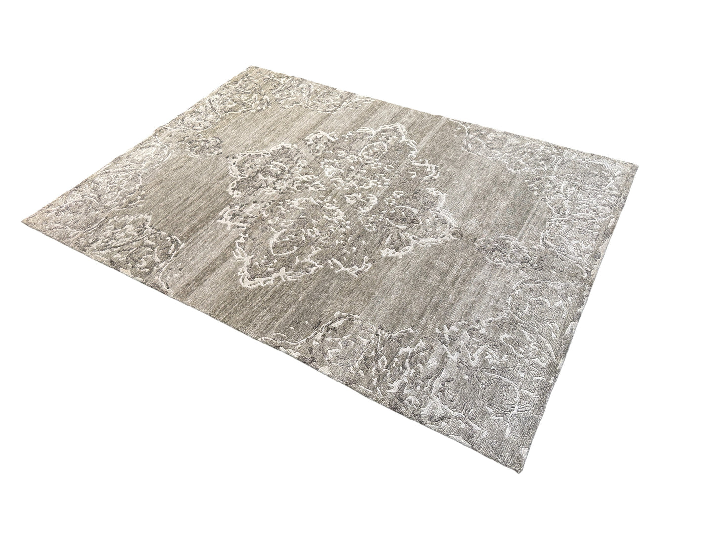 Tibetan weave Transitional design rug  Tencel silk pile  242x173cm | Rug# 30813