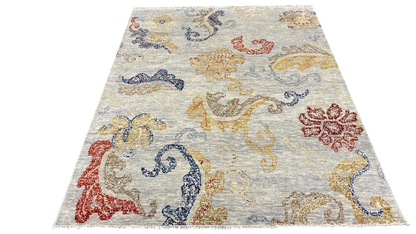 Modern Agra Wool & Sari Silk Rug 300x235 cm | Rug# 30887