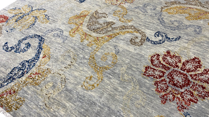 Modern Agra Wool & Sari Silk Rug 300x235 cm | Rug# 30887