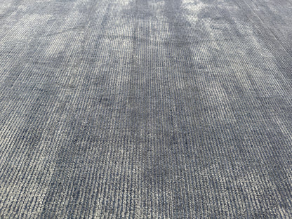 Scandinavian style designer rug, wool & tencel silk  360x270 cm | Rug# 30998